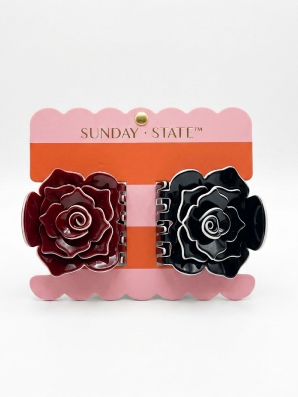NWT ⚜️🌺⚜️ Sunday State Red Rose Bloom Hair Claw Clip
